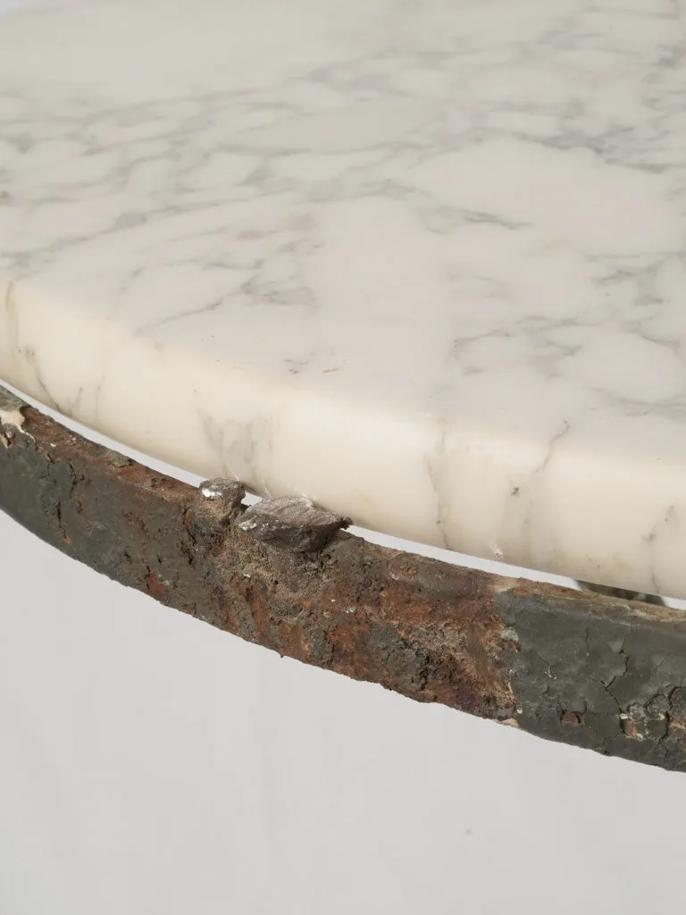 1880s Wrought Iron Gueridon with Carrara Marble Top