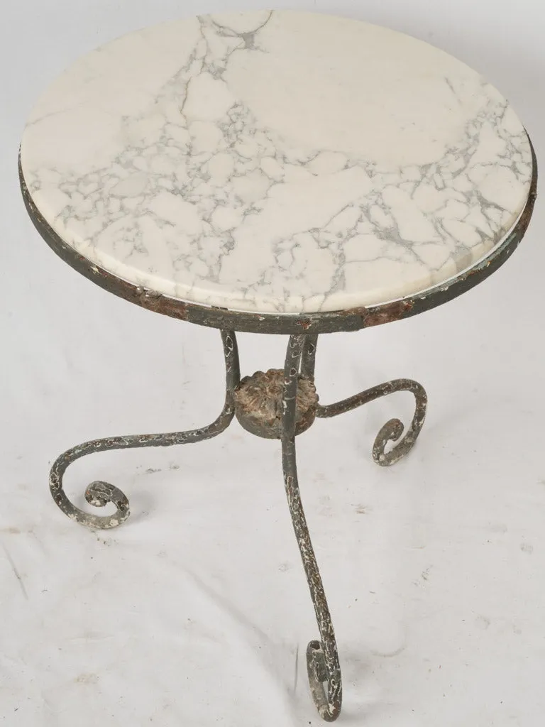 1880s Wrought Iron Gueridon with Carrara Marble Top