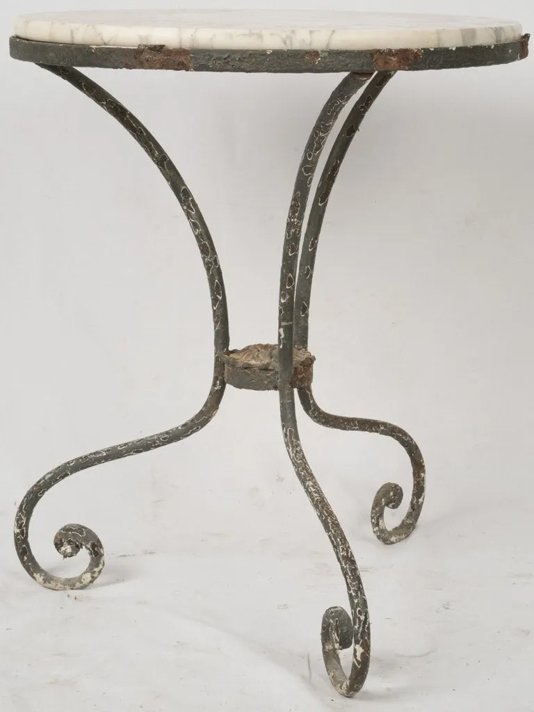 1880s Wrought Iron Gueridon with Carrara Marble Top