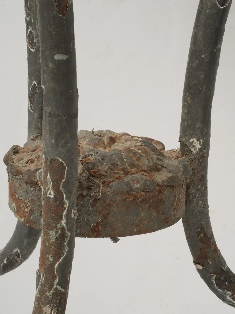 1880s Wrought Iron Gueridon with Carrara Marble Top
