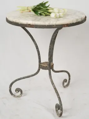 1880s Wrought Iron Gueridon with Carrara Marble Top