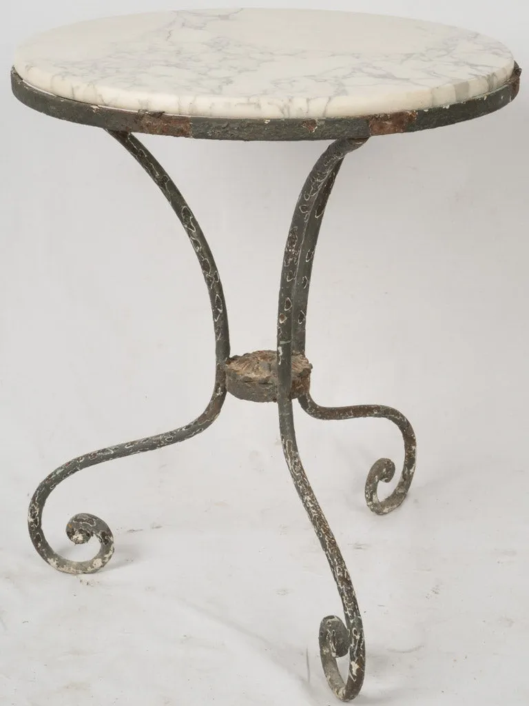 1880s Wrought Iron Gueridon with Carrara Marble Top