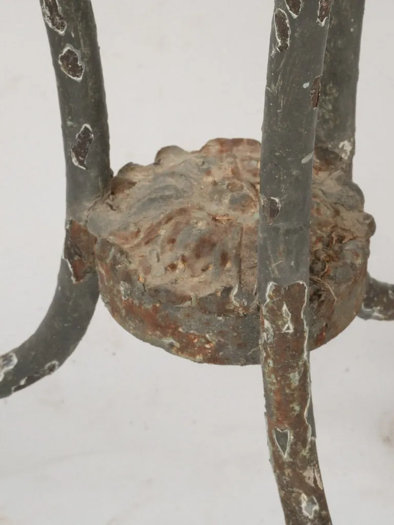 1880s Wrought Iron Gueridon with Carrara Marble Top