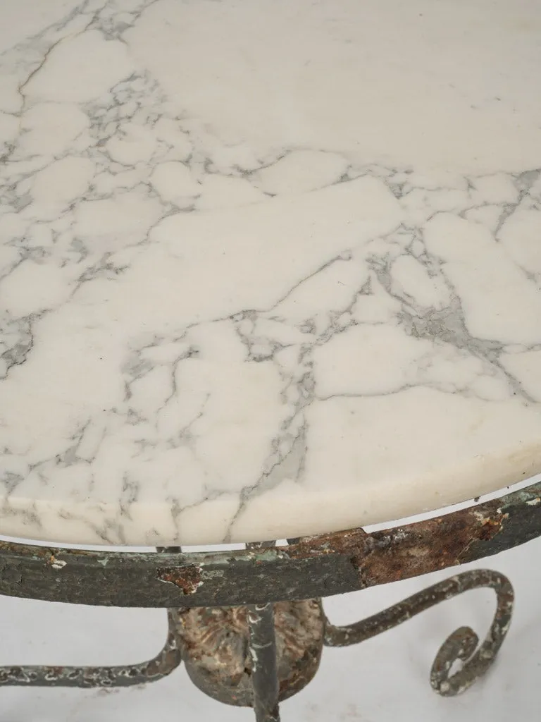 1880s Wrought Iron Gueridon with Carrara Marble Top