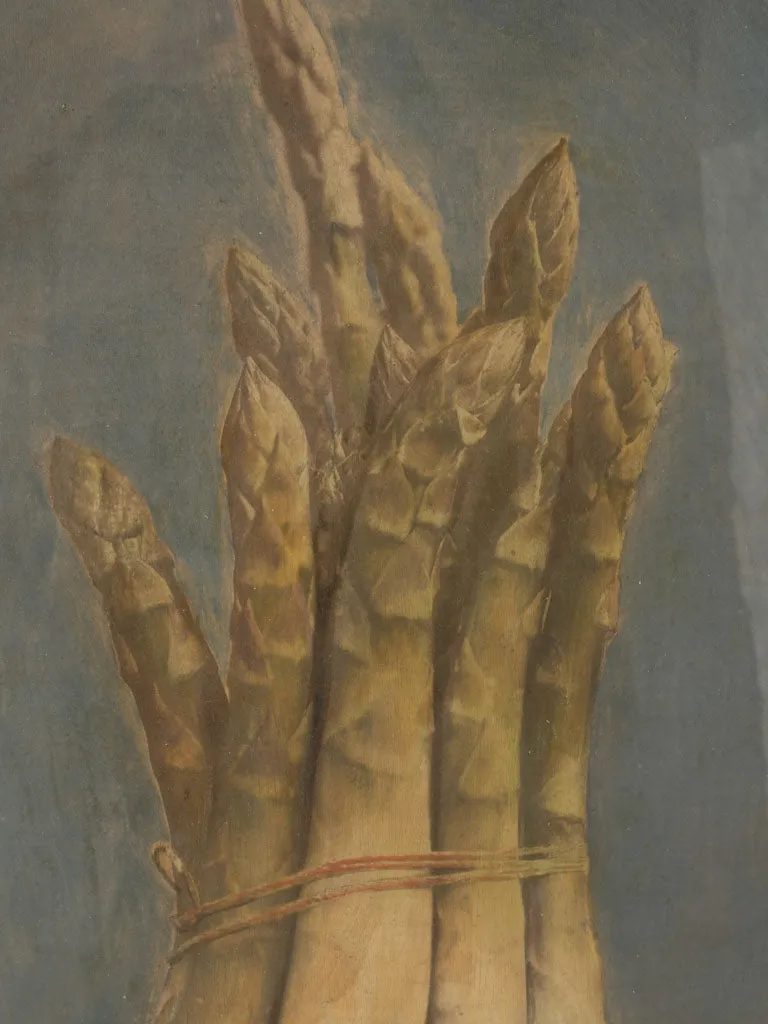 18th-century Asparagus Still Life in  Original Gilded Frame - Glacis 23¾" x 20"