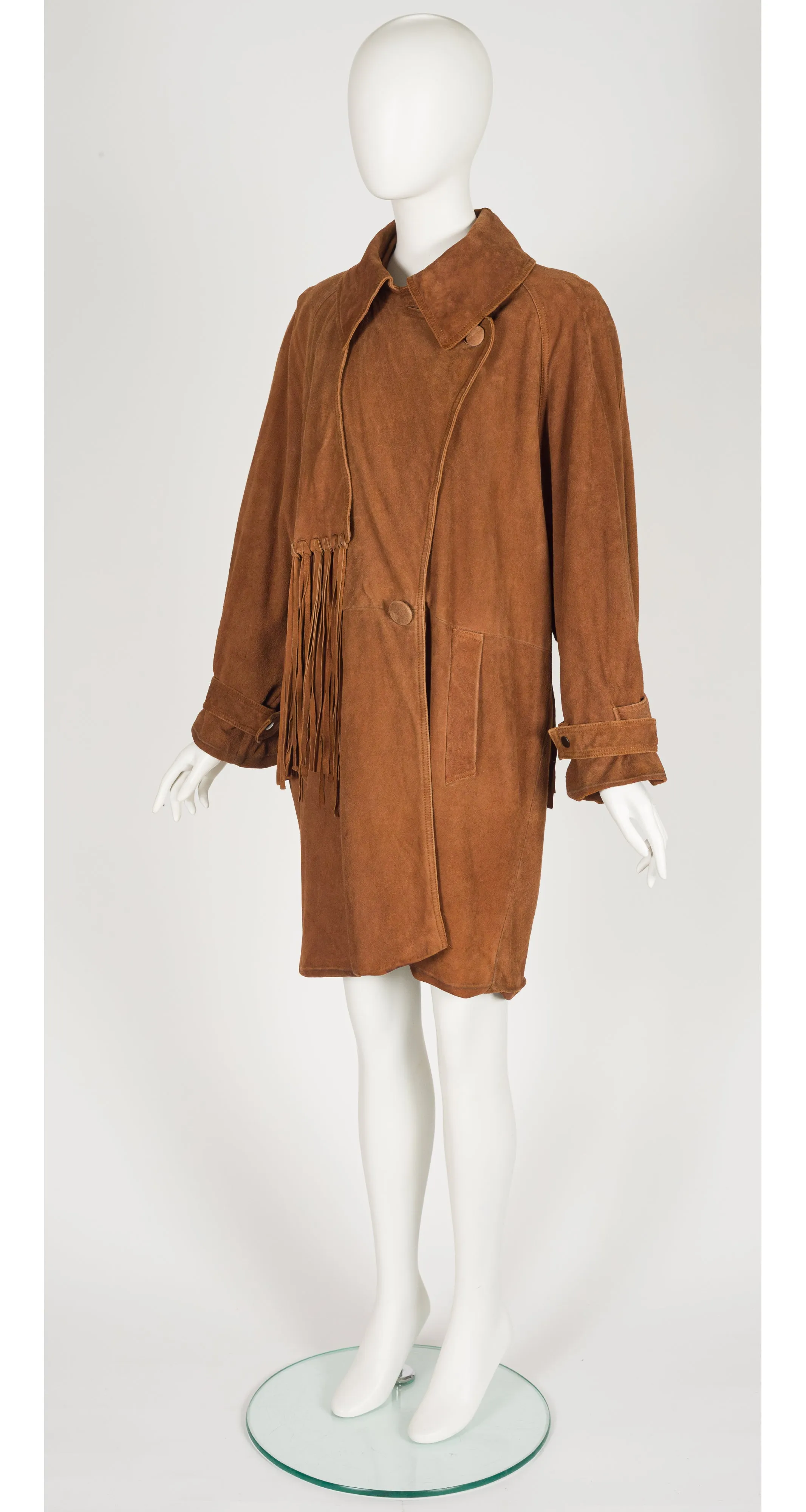 1980s Brown Fringe Suede Western Coat