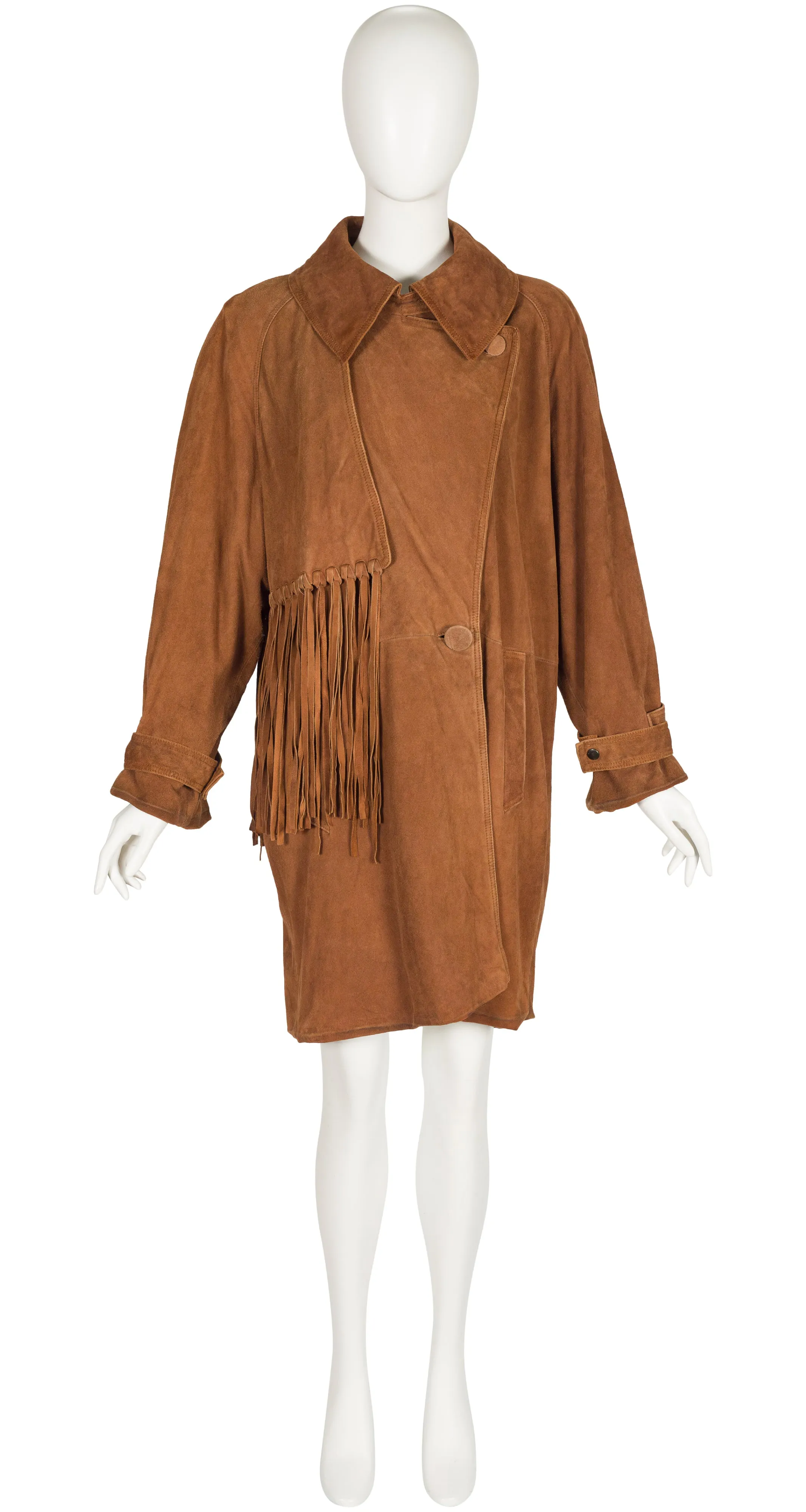 1980s Brown Fringe Suede Western Coat