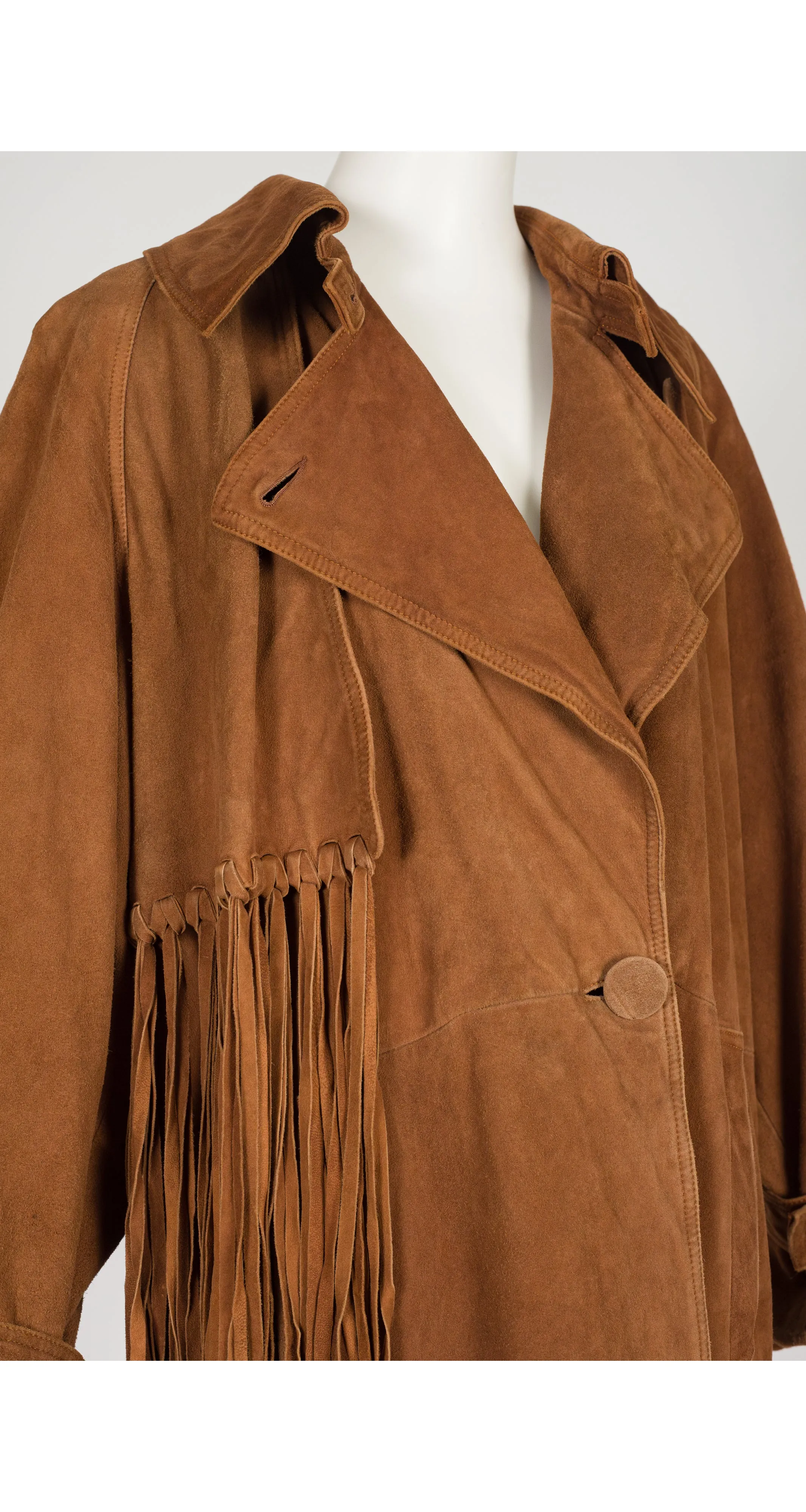 1980s Brown Fringe Suede Western Coat