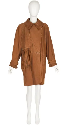 1980s Brown Fringe Suede Western Coat