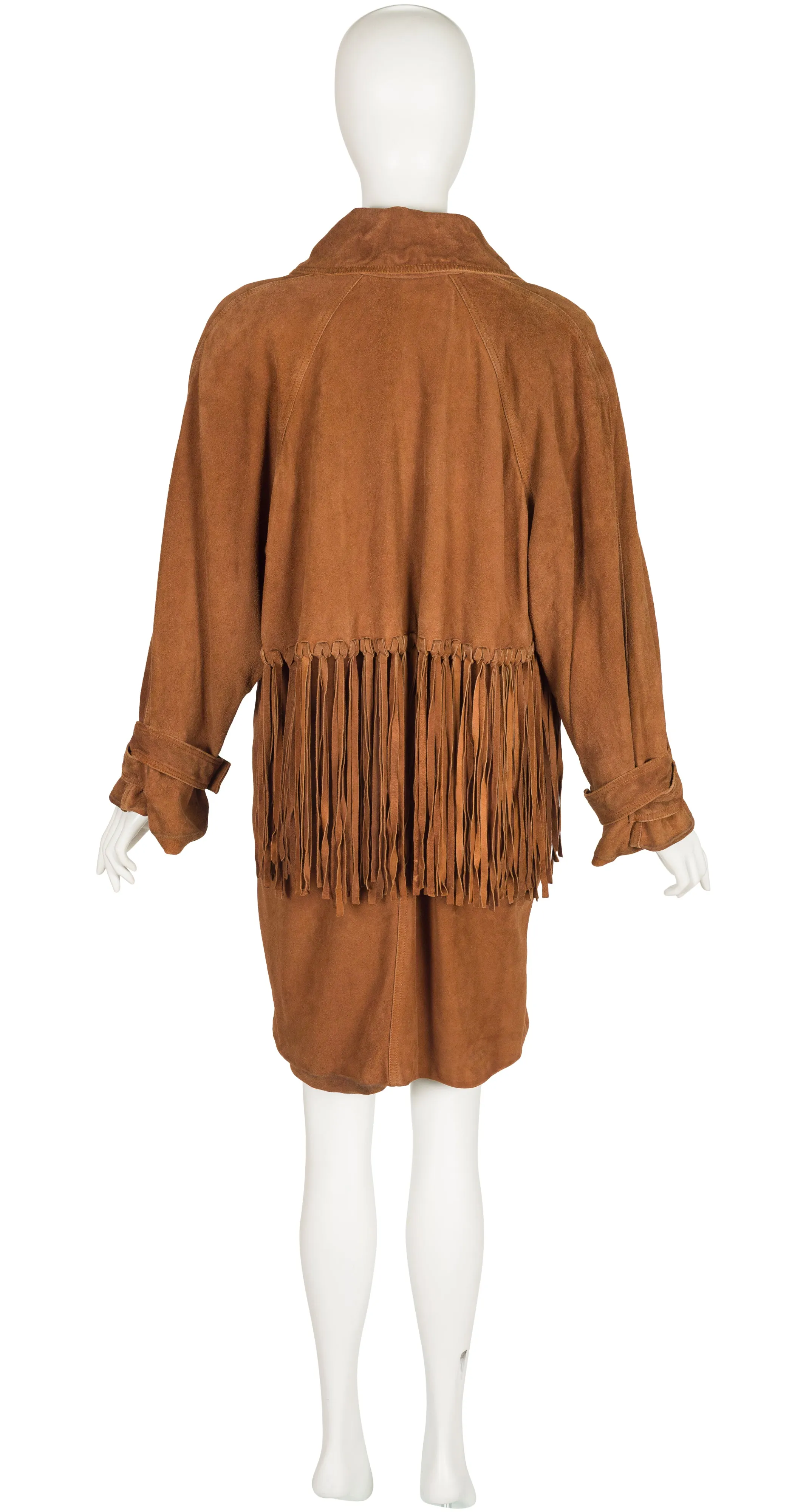 1980s Brown Fringe Suede Western Coat