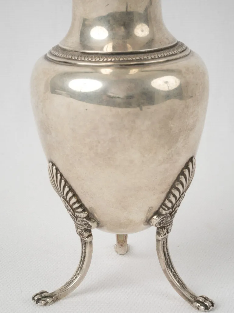 19th-century French silver creamer pot w/ handle 6¾"