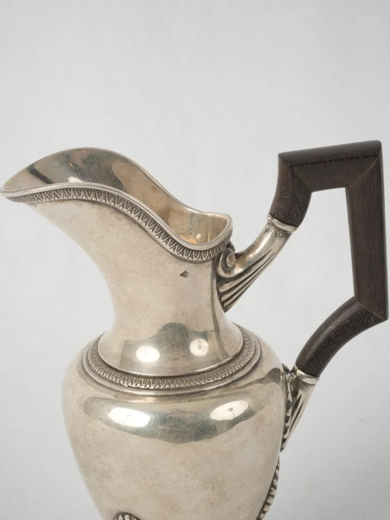 19th-century French silver creamer pot w/ handle 6¾"