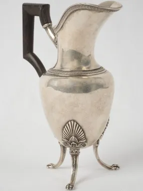 19th-century French silver creamer pot w/ handle 6¾"