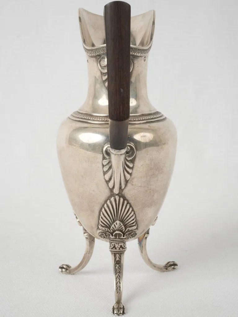 19th-century French silver creamer pot w/ handle 6¾"