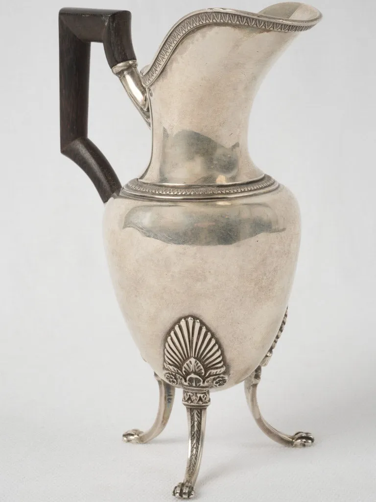 19th-century French silver creamer pot w/ handle 6¾"