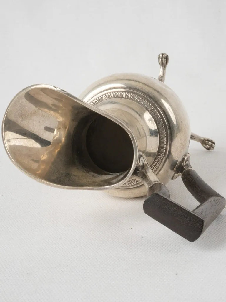 19th-century French silver creamer pot w/ handle 6¾"