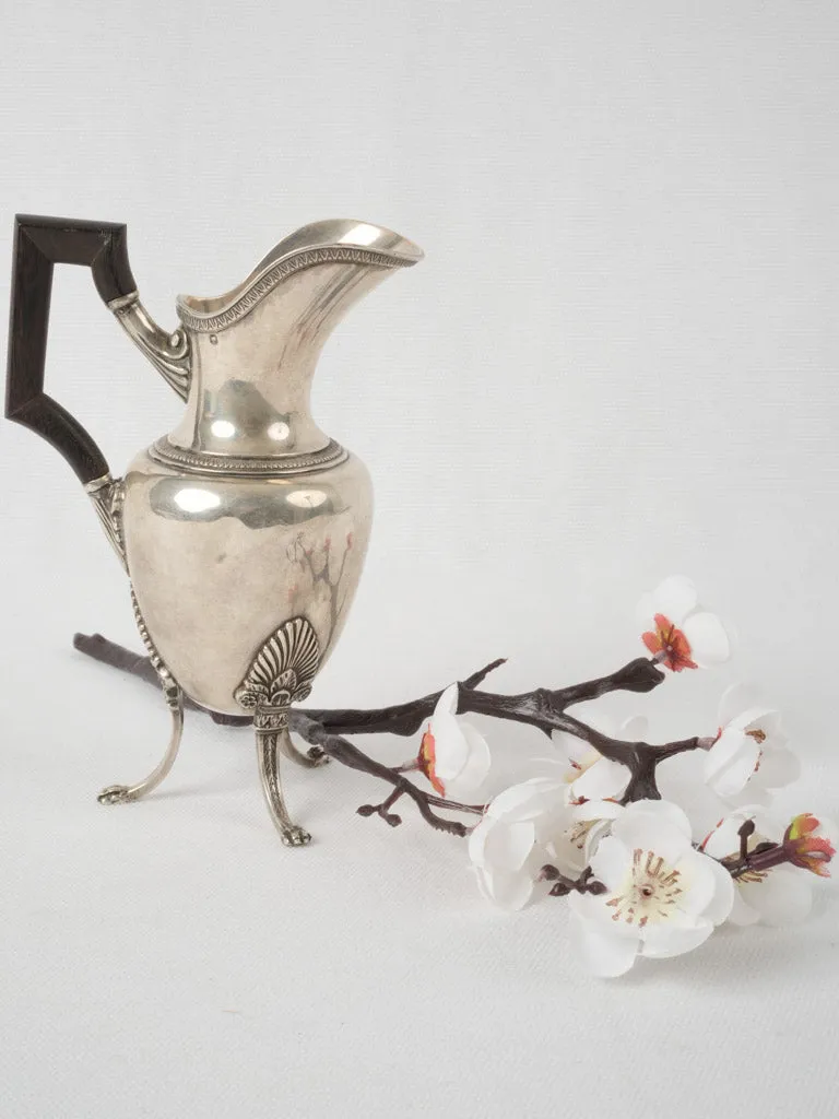 19th-century French silver creamer pot w/ handle 6¾"