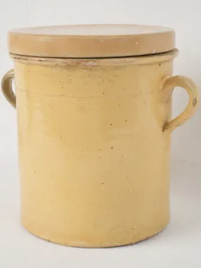 19th-century yellow lidded pot from Provence 9¾"