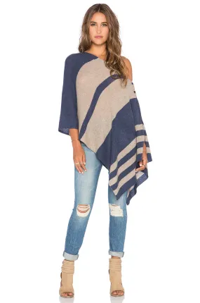 27 Miles Malibu Chumash Stripe Cashmere Poncho | Night/Oatmeal | One Size