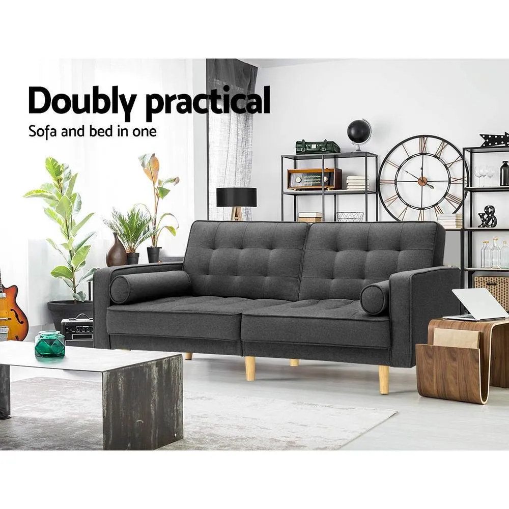 3 Seater Sofa Bed Recliner - Dark Grey
