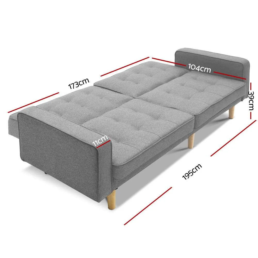 3 Seater Sofa Bed Recliner Lounge (Grey)