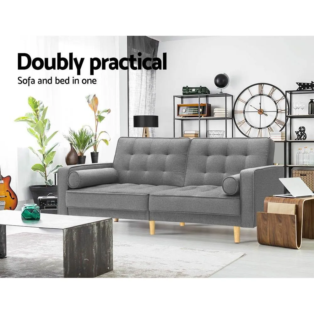 3 Seater Sofa Bed Recliner Lounge (Grey)