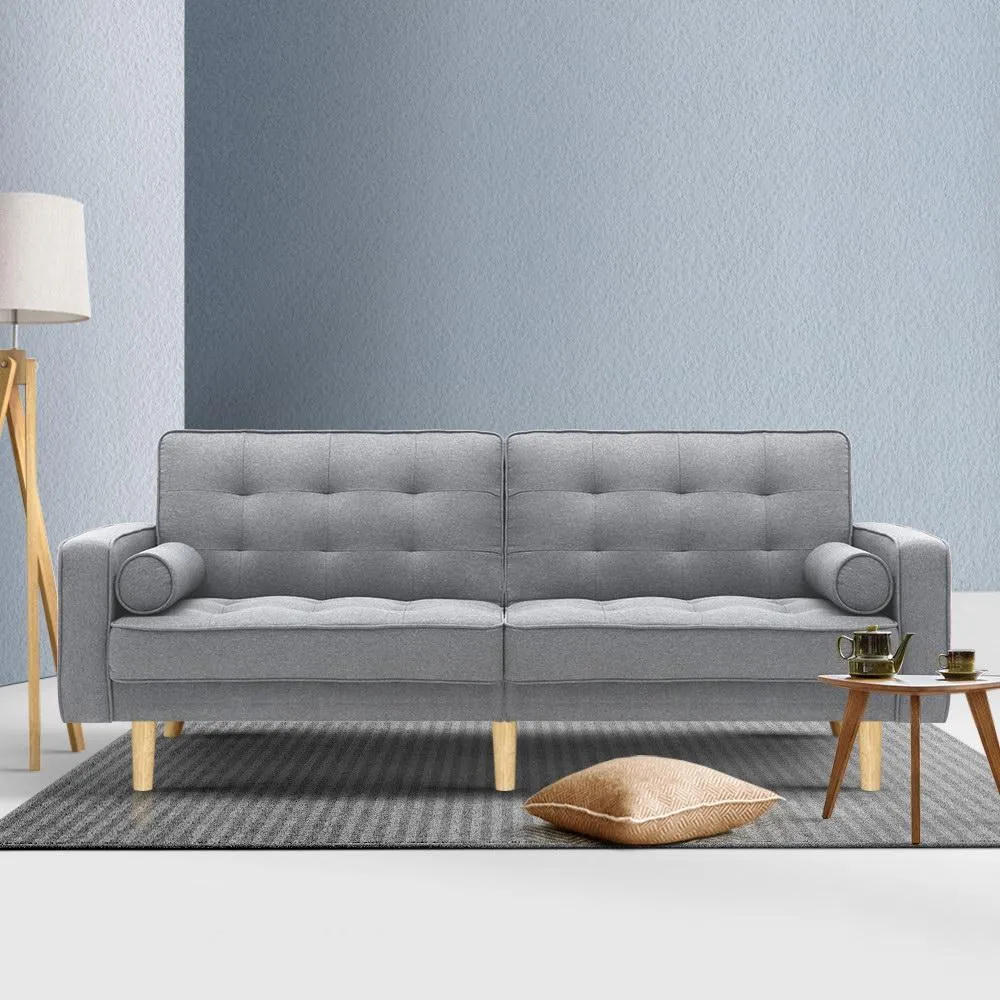 3 Seater Sofa Bed Recliner Lounge (Grey)