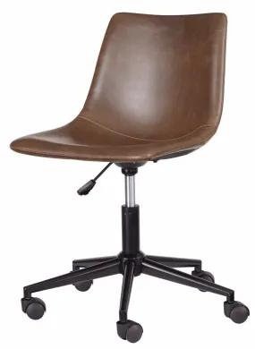34"H Office Chair Program Home Office Swivel Desk Chair Brown