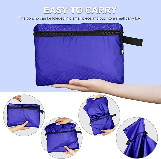 Andake Waterproof Rain Poncho for Adults Unisex,230T Ripstop Polyester,Raincoat Gear with Transparent Viewing Window Outdoors