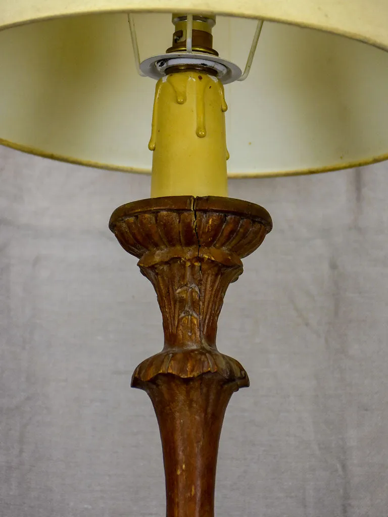 Antique French candlestick table lamp