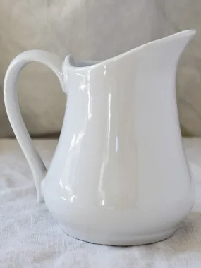 Antique French faience pitcher - white