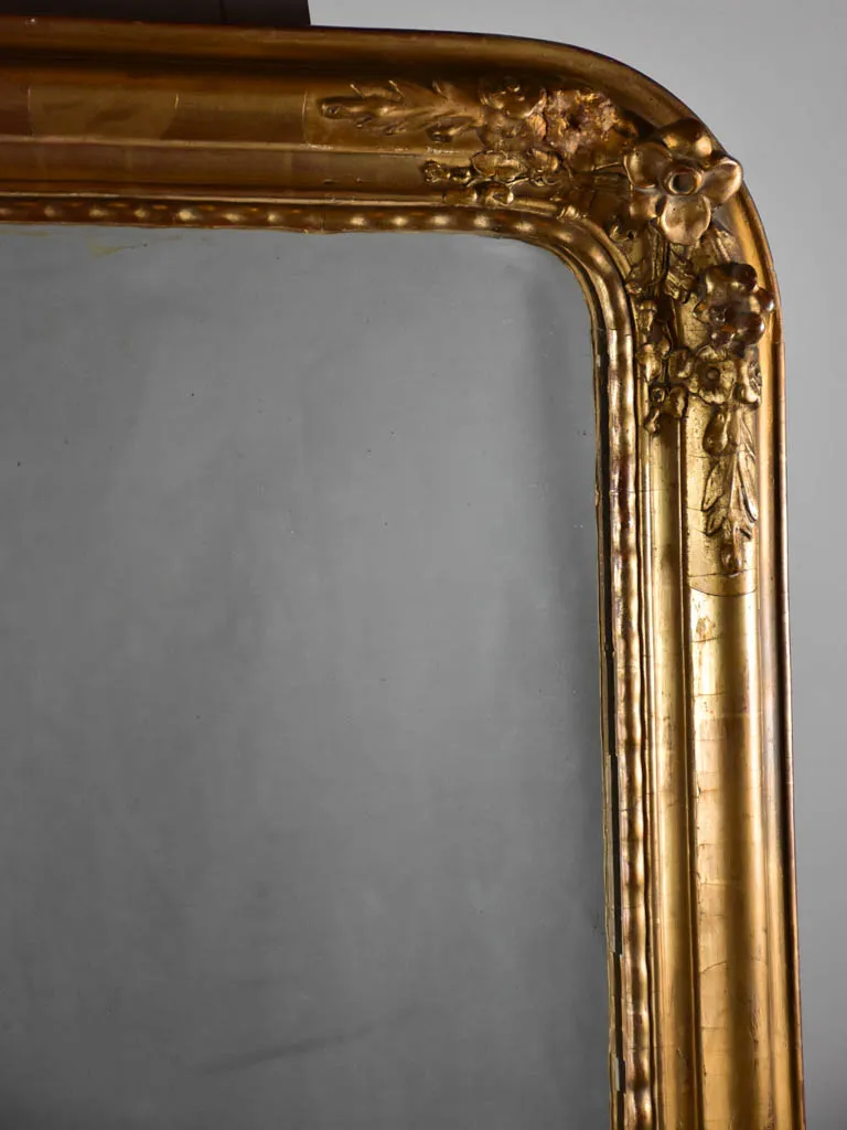 Antique French mirror with floral frame 28" x 41¼"