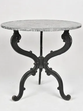 ANTIQUE ITALIAN MARBLE TOP BISTRO TABLE 32"