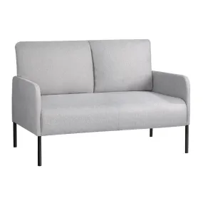 Artiss Armchair 2-Seater Sofa Accent Chair Loveseat Grey Linen Fabric Metal Leg