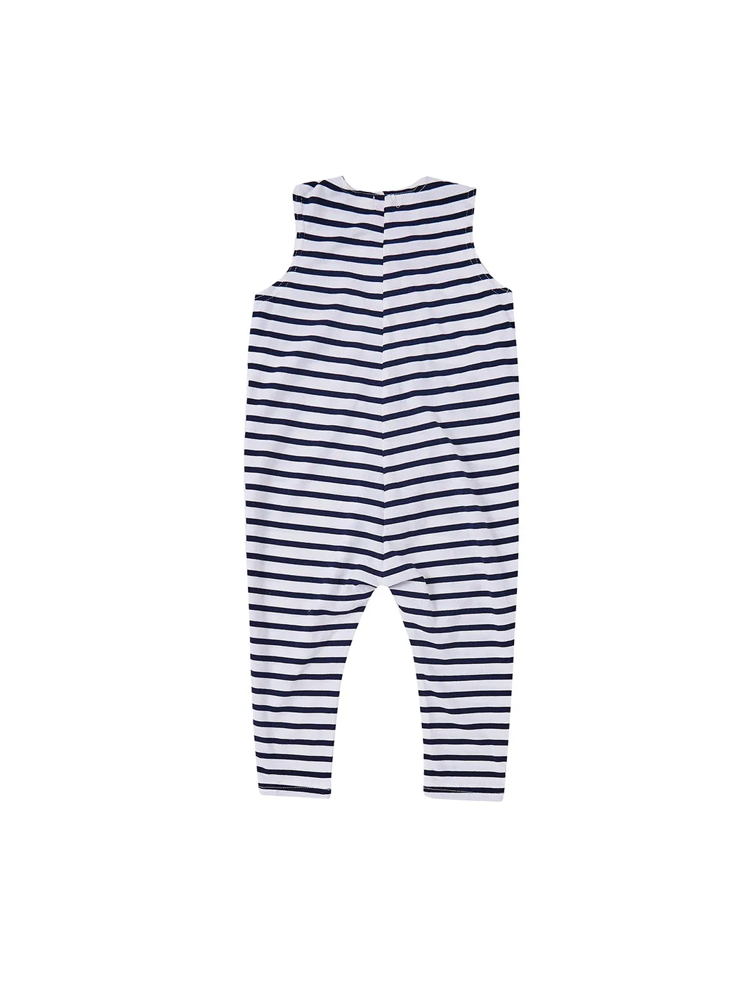 Baby Overlap Overall - White/Navy