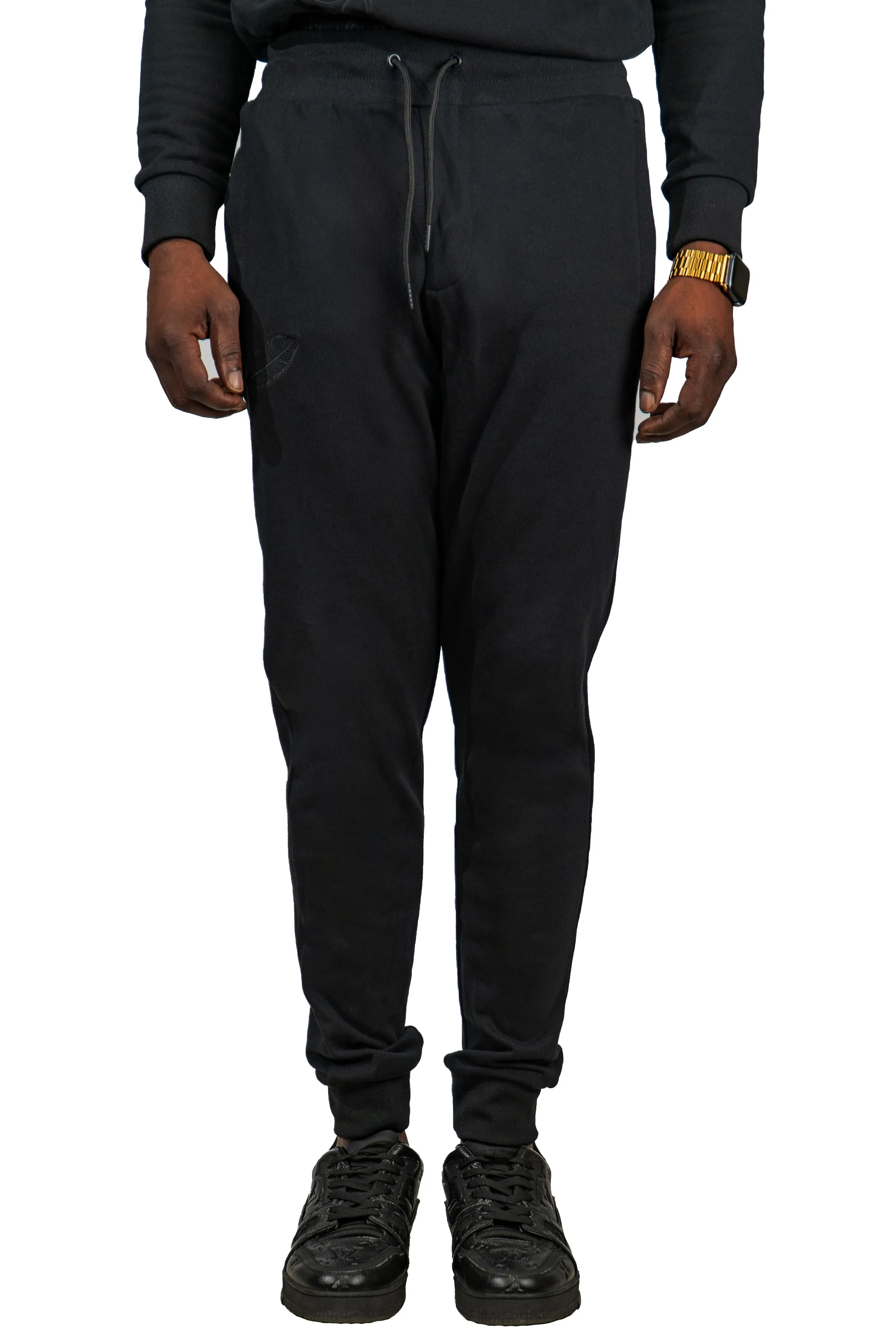 Back To Black Embroidery Knit Jogger