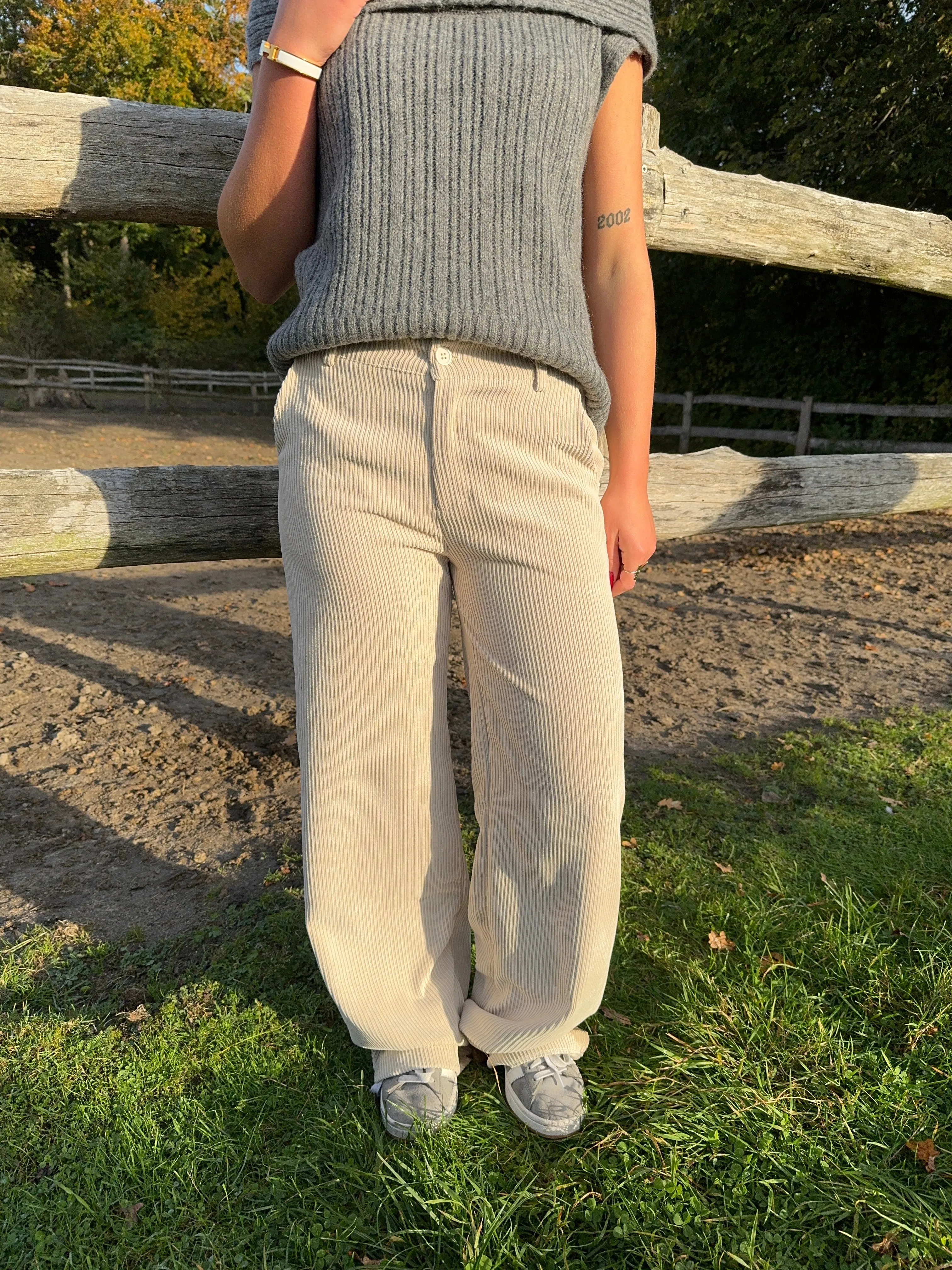 Betsy baggy corduroy pants - Off white