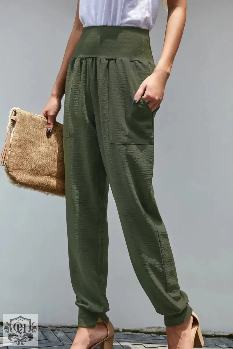 Black Pocketed Casual Joggers