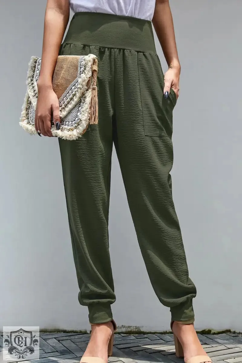 Black Pocketed Casual Joggers