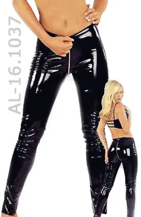 Black Vinyl Zipper Pants
