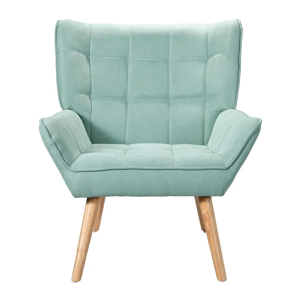 Blue Modern Scandinavian Armchair, Faux Linen – Artiss