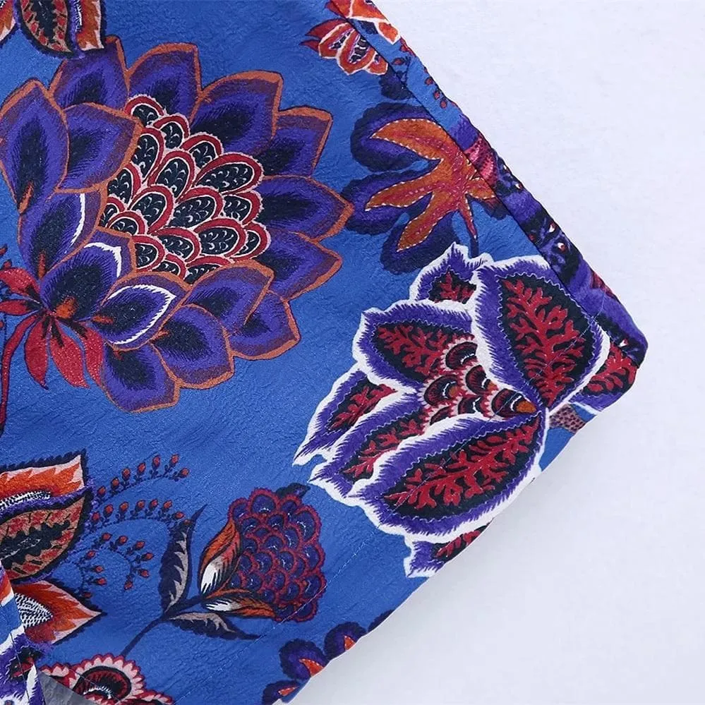 BLUE SARONG MIDI SKIRT