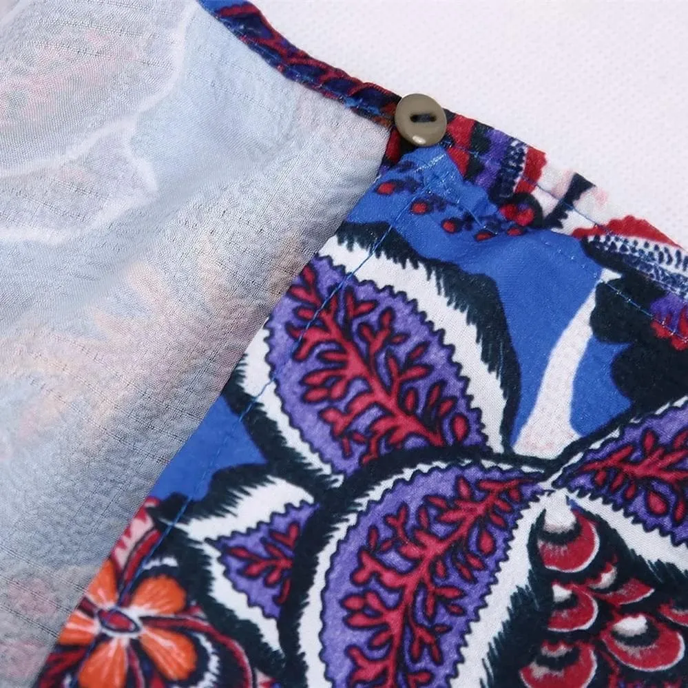 BLUE SARONG MIDI SKIRT