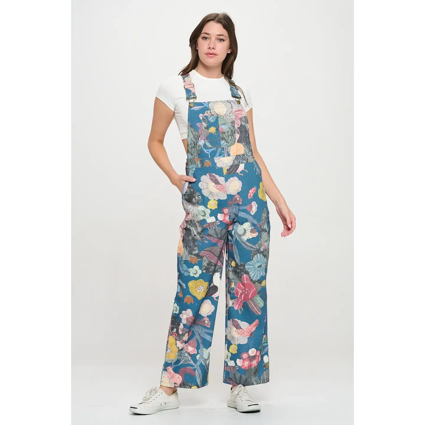 Botanical Floral Print Overall