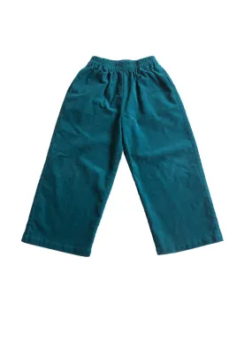 Boys Green Corduroy Wide Pants