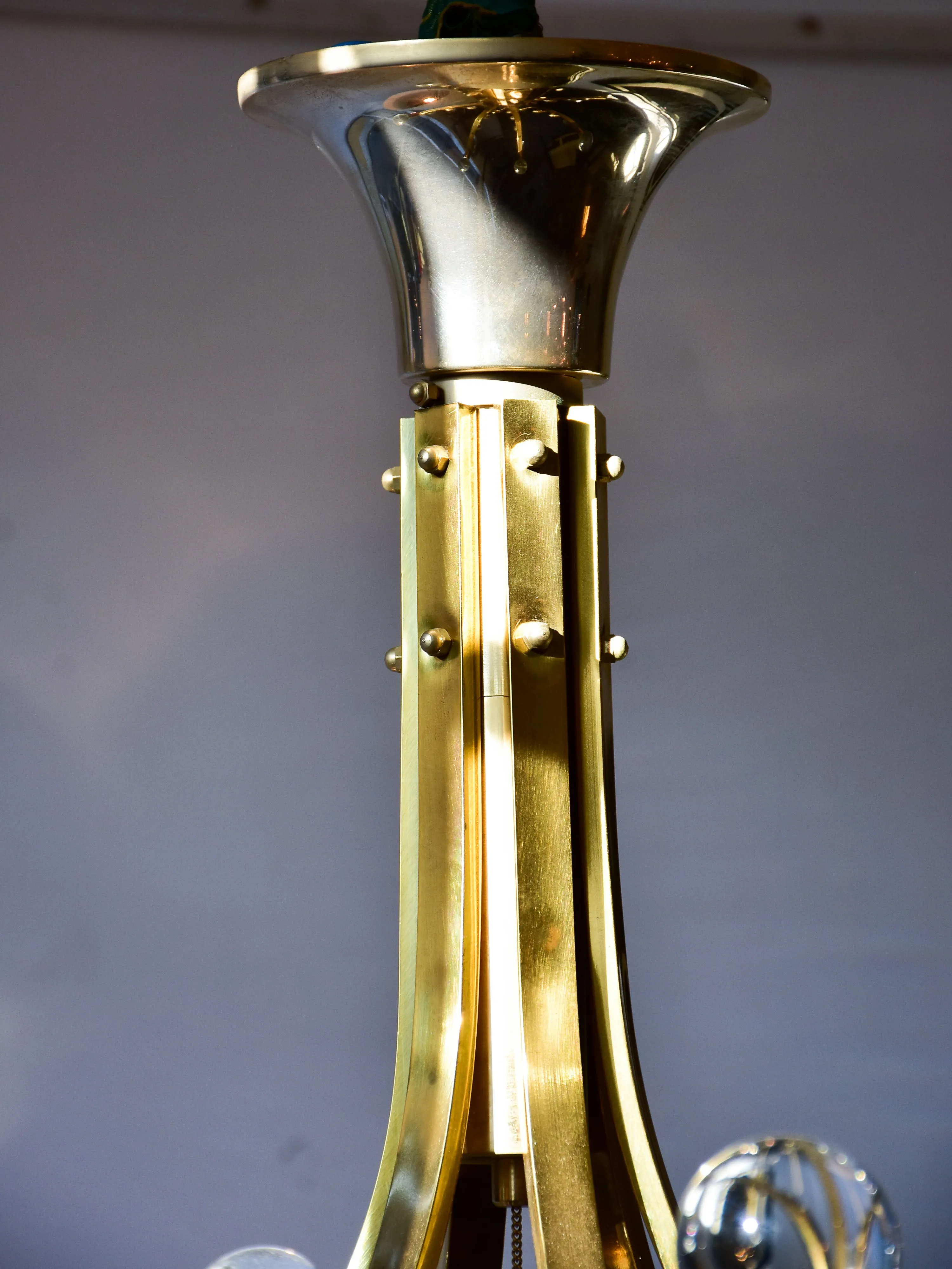 Brass and crystal Sciolari chandelier