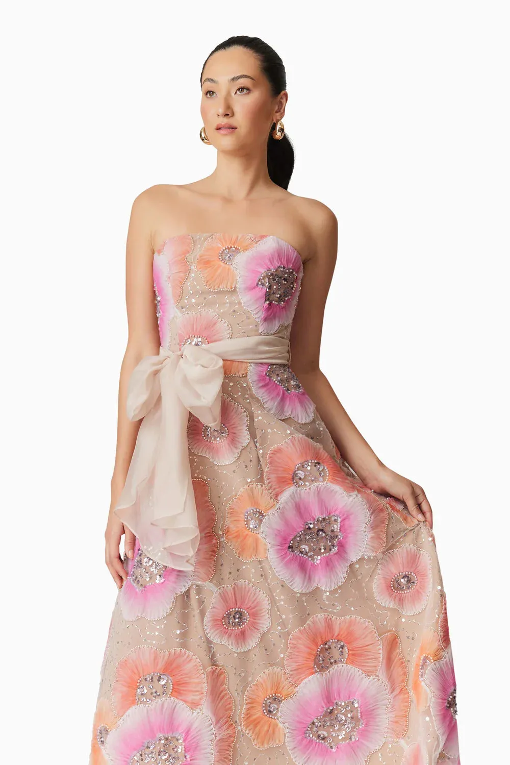 Brittany A-Line Midi Dress - Multi Pink