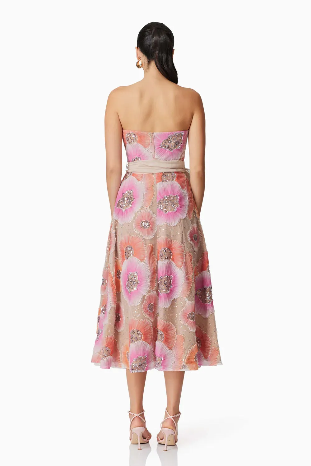Brittany A-Line Midi Dress - Multi Pink