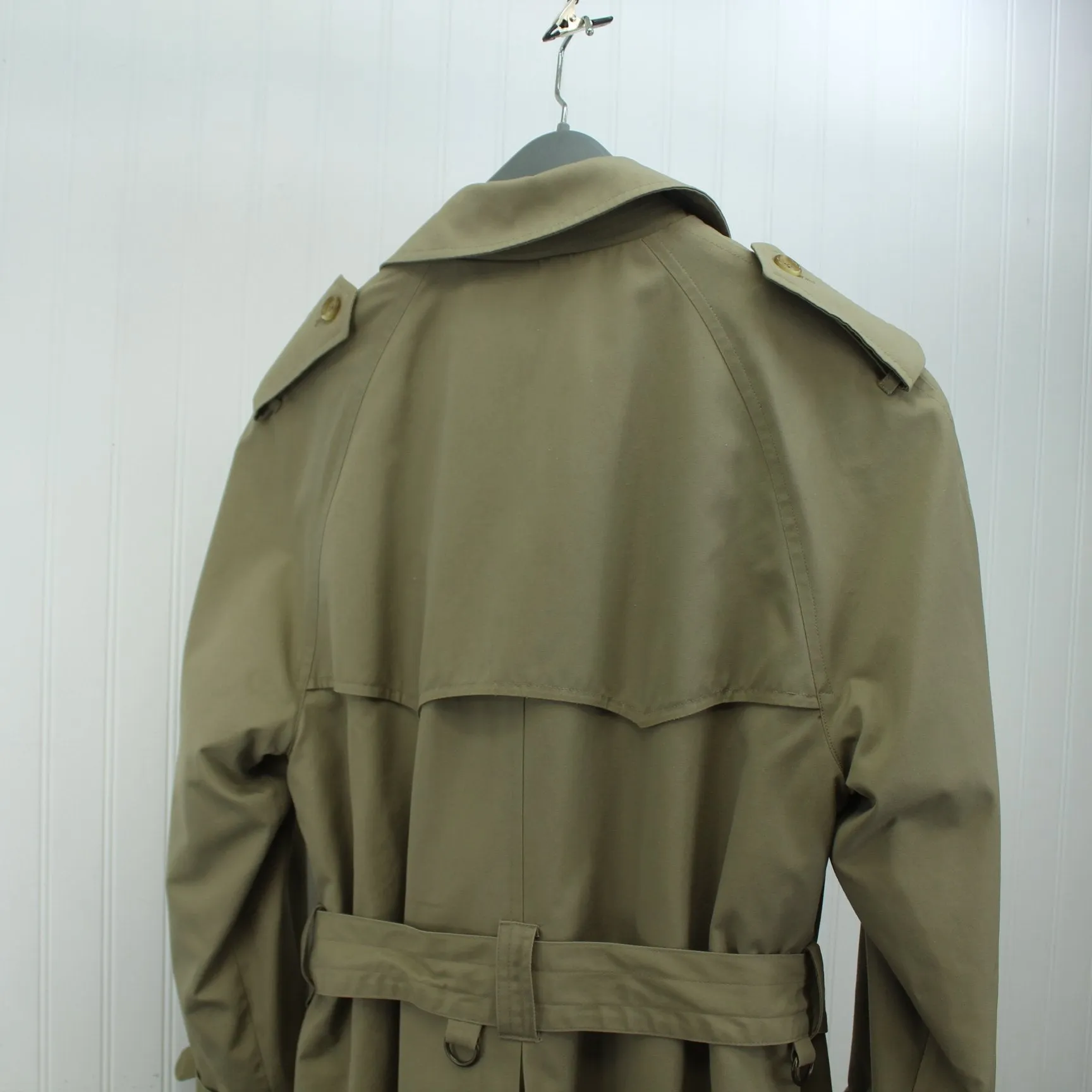 Brooks Bros Vtg Mens Trench Coat Poplin Wool Zip Lining Dupont Zepel Great Detail 38 Reg