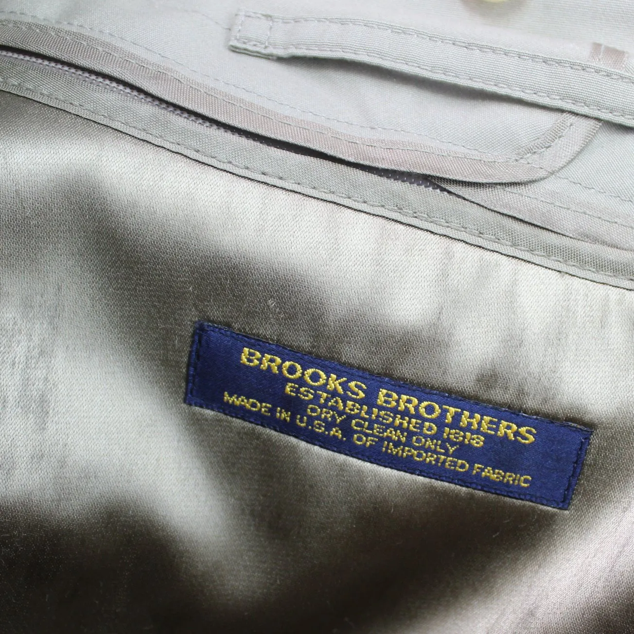Brooks Bros Vtg Mens Trench Coat Poplin Wool Zip Lining Dupont Zepel Great Detail 38 Reg